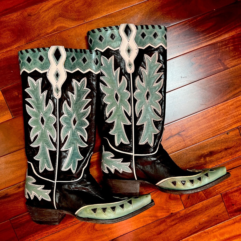 🩵SOLD🩵Old Gringo Women’s Miles City Western Boot Size 9 B in Turquoise/Black